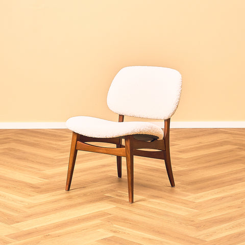 A set of 2 stained beech Easy Chair/Lounge Chair