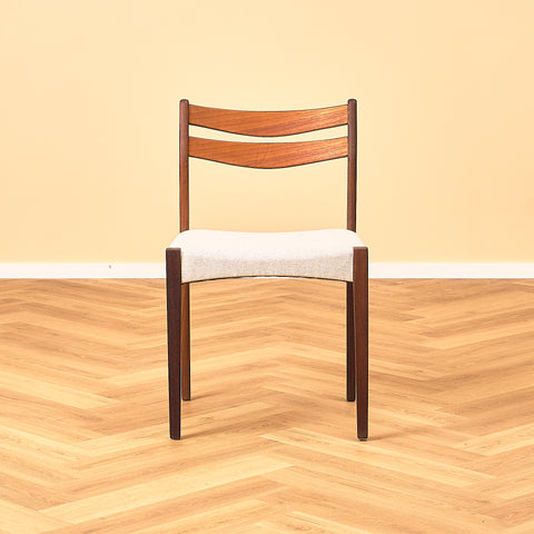 Danish dining chairs in teak and walnut