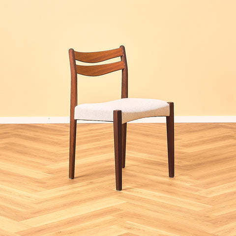 Danish dining chairs in teak and walnut