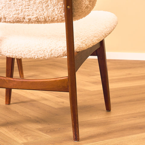 A set of 2 stained beech Easy Chair/Lounge Chair