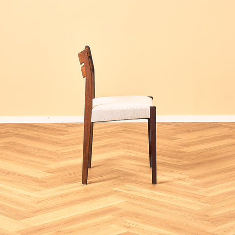 Danish dining chairs in teak and walnut