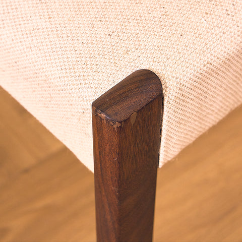 Danish dining chairs in teak and walnut