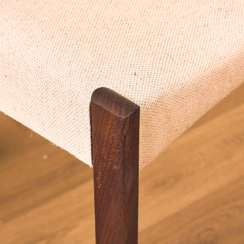 Danish dining chairs in teak and walnut