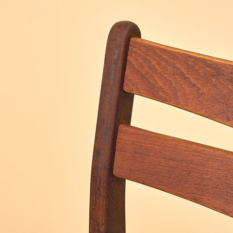 Danish dining chairs in teak and walnut