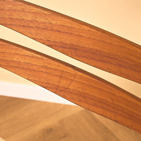 Danish dining chairs in teak and walnut