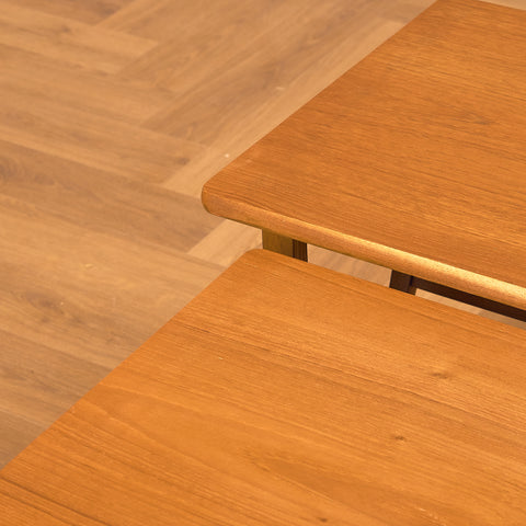 English set of nest of tables in teak and beech by Nathan