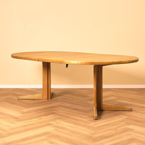 Danish round dining table in oak