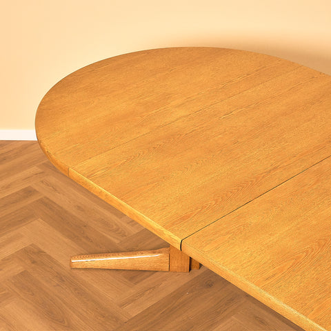 Danish round dining table in oak