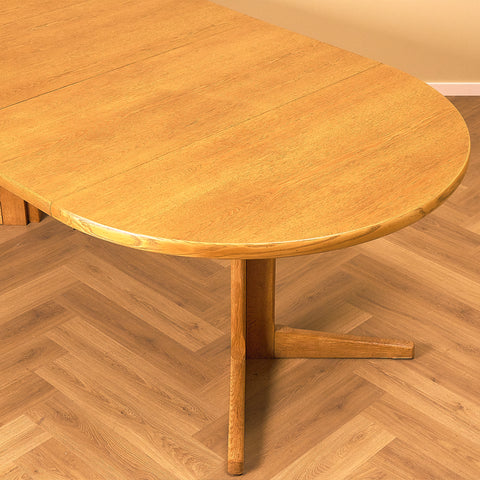Danish round dining table in oak