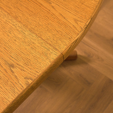 Danish round dining table in oak