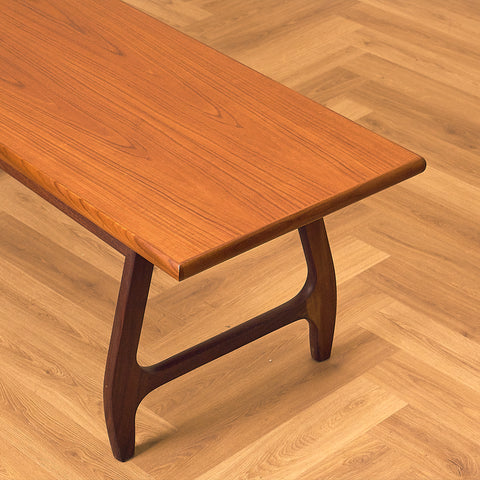 Danish coffee table in teak and walnut
