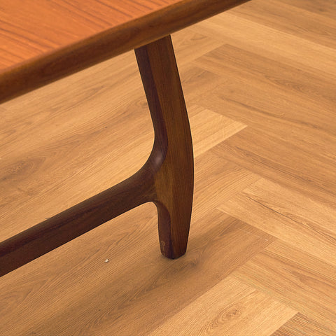 Danish coffee table in teak and walnut