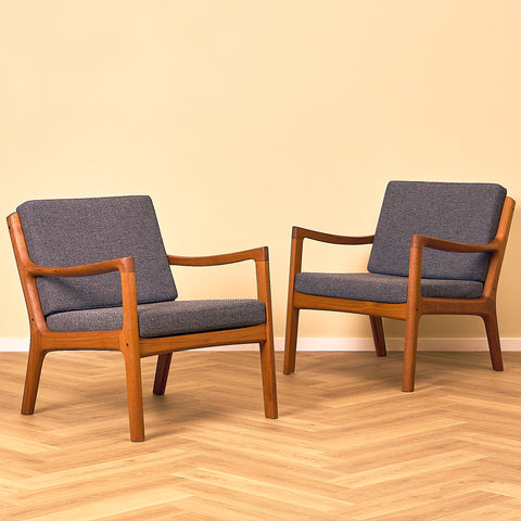 Danish armchairs in solid teak, model 'Senator' by Ole Knudsen for France & Son