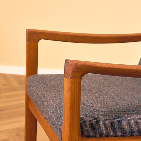 Danish armchairs in solid teak, model 'Senator' by Ole Knudsen for France & Son