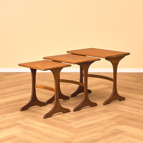 English set of nest of tables in teak and walnut, model 'Fresco' by Victor Wilkins for G-Plan