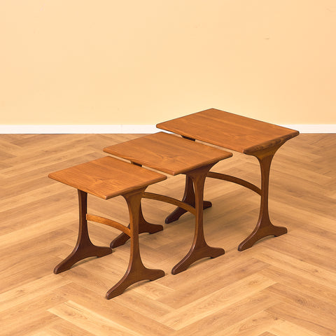 English set of nest of tables in teak and walnut, model 'Fresco' by Victor Wilkins for G-Plan