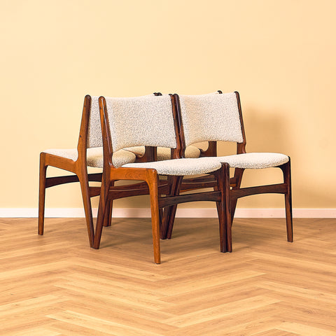 Danish dining chairs in Santos rosewood by Erik Buch for Anderstrup Møbelfabrik, model 89