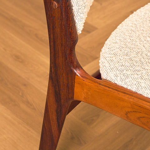 Danish dining chairs in Santos rosewood by Erik Buch for Anderstrup Møbelfabrik, model 89