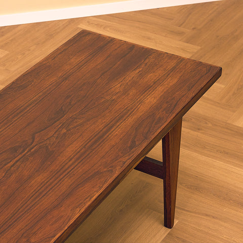 Santos Rosewood Coffee Table with Stretcher Legs