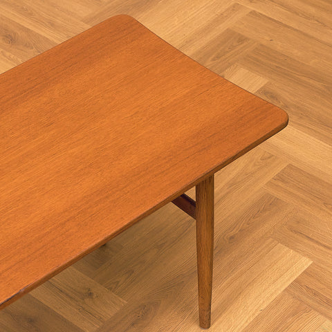 Danish Teak Coffee Table with Oak Legs