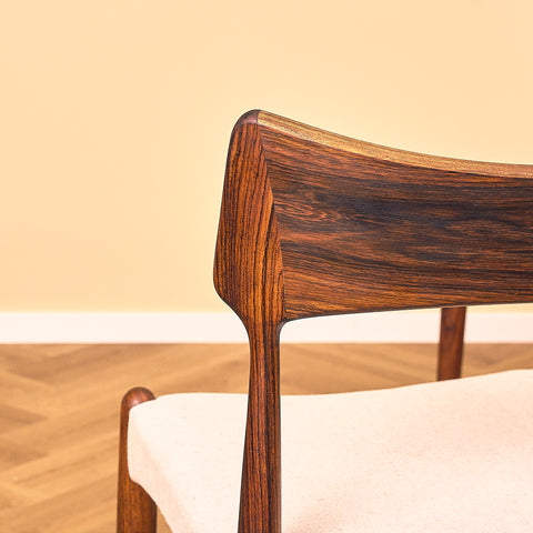 Danish dining chairs in Santos rosewood by Bernhard Pedersen for Christian Linnebergs Møbelfabrik