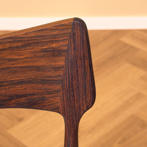 Danish dining chairs in Santos rosewood by Bernhard Pedersen for Christian Linnebergs Møbelfabrik