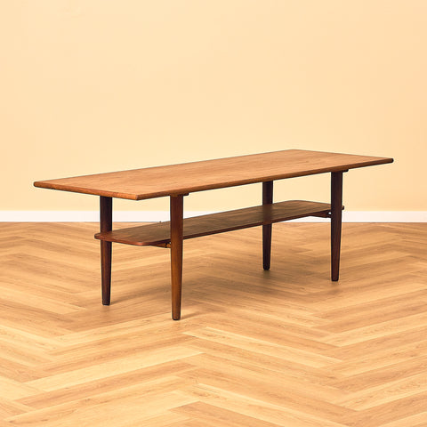 Danish Teak Coffee Table with Lower Shelf