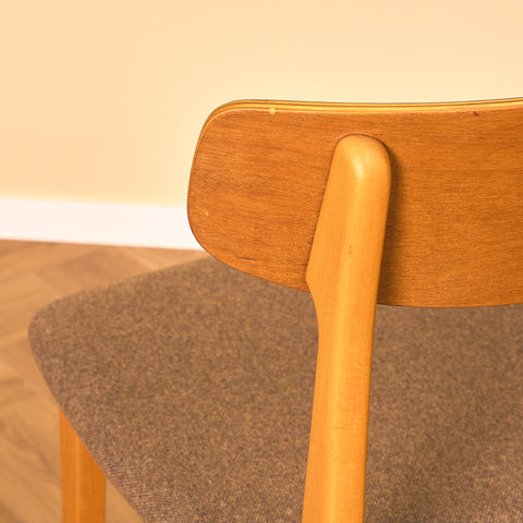 Swedish dining chairs in teak and beech by Ulferts
