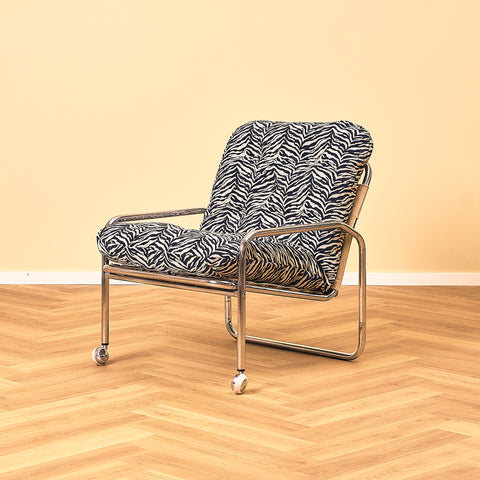 Swedish armchairs in chrome, model 'Klav' by Gillis Lundgren for IKEA