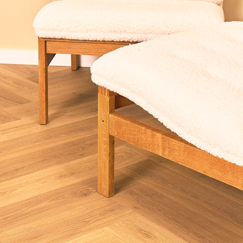 Danish armchairs/lounge chairs in solid oak by Ole Knudsen for France & Son