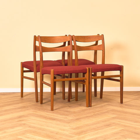 Swedish dining chairs in teak
