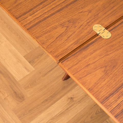 German extendable coffee table/dining table in teak by Wilhelm Renz