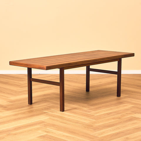 Danish Rosewood Coffee Table with Teak Base