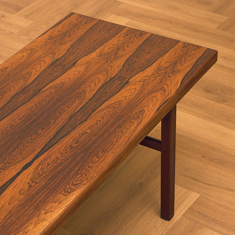 Danish Rosewood Coffee Table with Teak Base