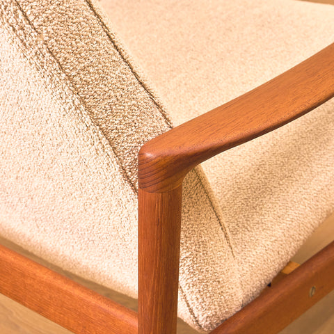 Swedish armchair in solid teak by DUX
