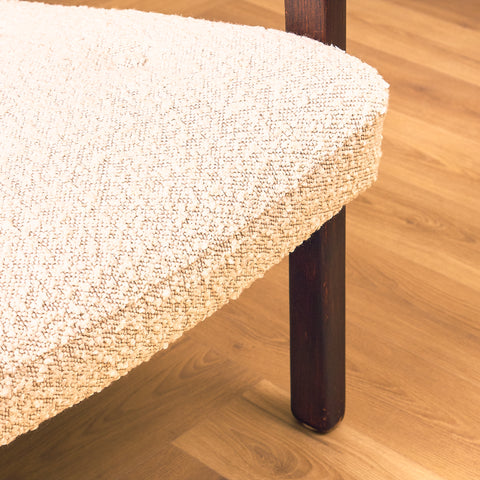 Swedish armchair with stool in stained teak by Bröderna Andersson, Ekenässjön