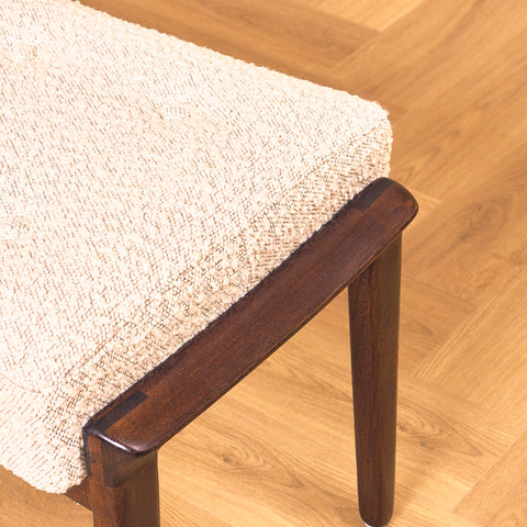 Swedish armchair with stool in stained teak by Bröderna Andersson, Ekenässjön