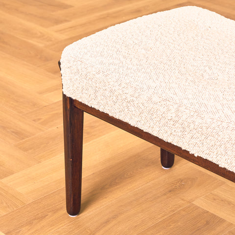 Swedish armchair with stool in stained teak by Bröderna Andersson, Ekenässjön