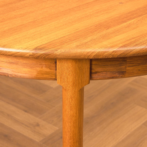 Danish round dining table in solid teak