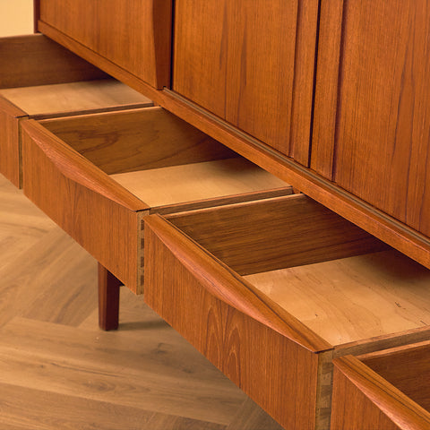 Danish highboard in teak by E.W. Bach for Sejling Stolfabrik