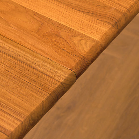 Danish round dining table in solid teak