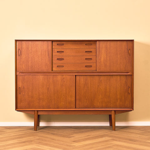 Danish highboard in teak, by Clauson & Son for Silkeborg