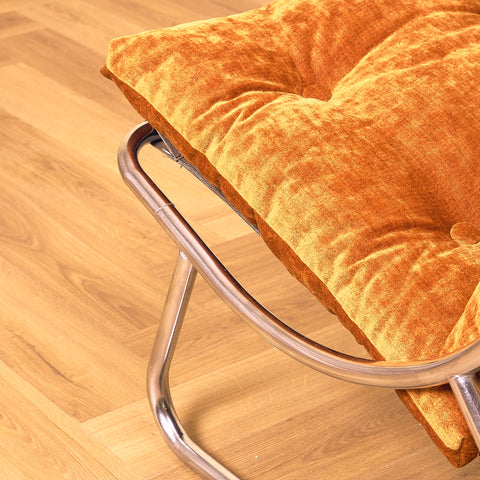 Mid-century armchair in chrome by Peter Hoyte