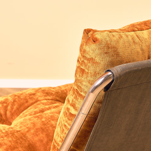 Mid-century armchair in chrome by Peter Hoyte
