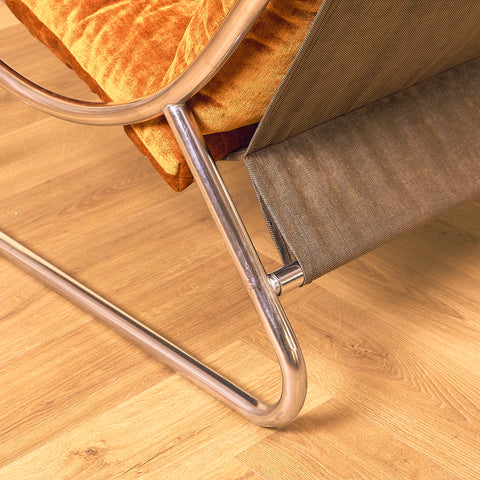 Mid-century armchair in chrome by Peter Hoyte