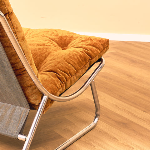 Mid-century armchair in chrome by Peter Hoyte