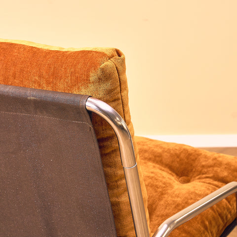 Mid-century armchair in chrome by Peter Hoyte