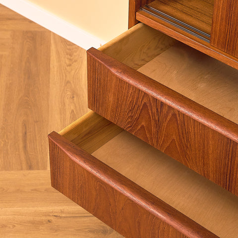 Danish small highboard in teak