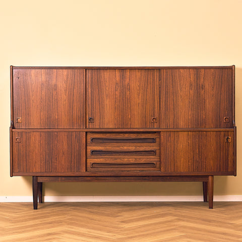 Danish highboard in Santos rosewood by Johannes Andersen for Skaaning Furniture