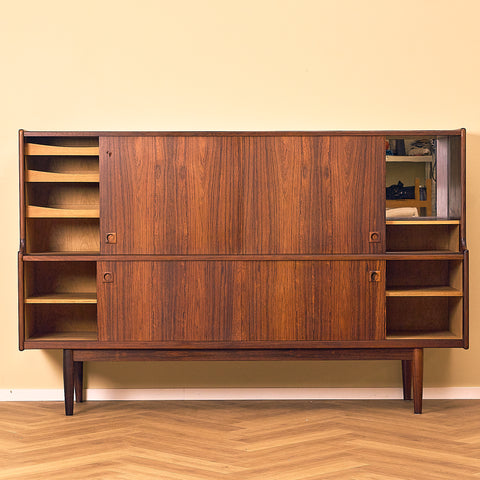 Danish highboard in Santos rosewood by Johannes Andersen for Skaaning Furniture